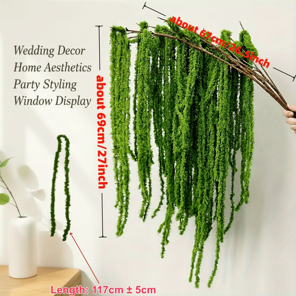 4 Set Bunga Amaranthus Buatan, - Preserved Moss Sheet ulasan dan harga