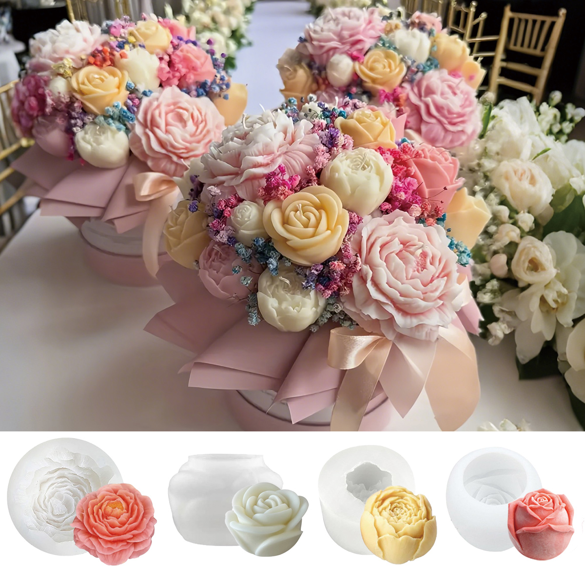 4pcs Set Cetakan Bunga - Peony - Florist Supply Bulk ulasan dan harga