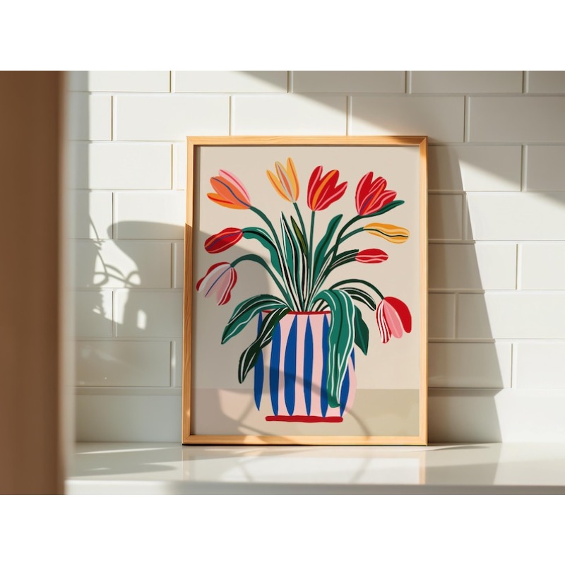 2 Buah Seni Dinding Kanvas Bun - Florist Supply Vases ulasan dan harga